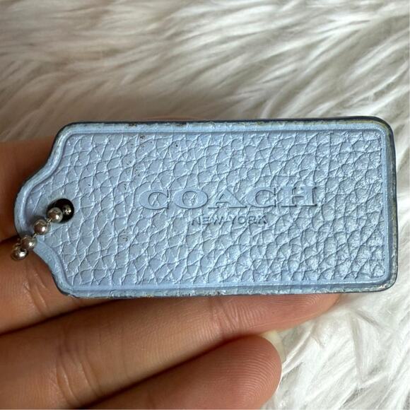 2" COACH Blue Fob Bag Charm Hang tag Hangtag - Picture 1 of 4